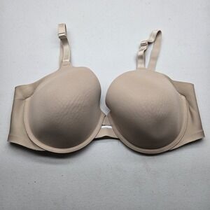Warners Women Bra 38D Beige T Shirt Underwired Strap Adjustable